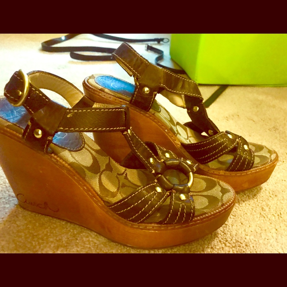 Gorgeous, lightly worn coach wedges.